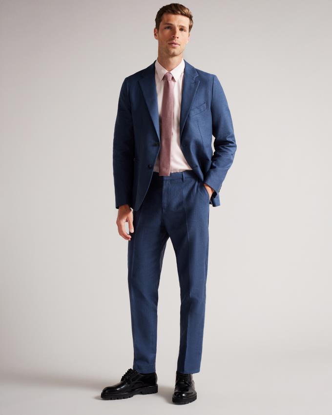 Pantalon Ted Baker Slim Fit Linen Bleu Marine Homme | CMF-27565119